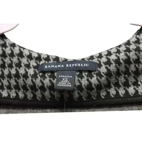 NWT Banana Republic Dress Size XS Houndstooth Fit & Flare Stretch Pleated - Picture 8 of 14